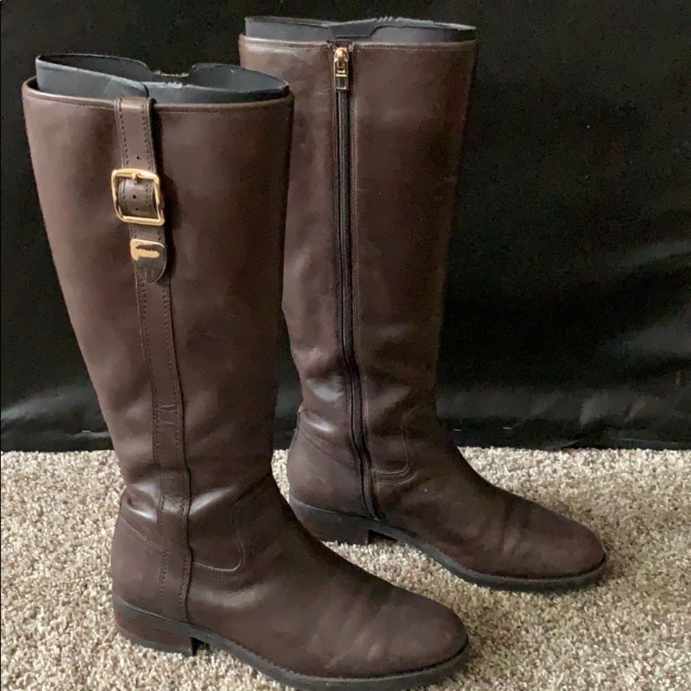 Brown Leather Coach Riding Boots